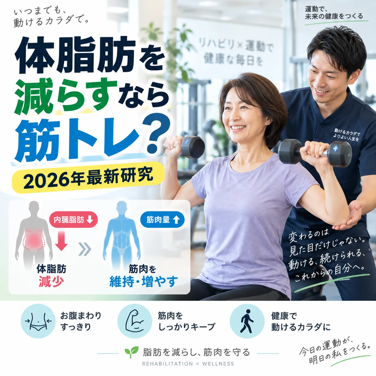 体脂肪を減らすなら有酸素運動だけ？2026年最新研究でわかった「筋トレ」の本当の効果【札幌・琴似】